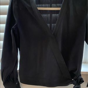 Everlane wrap silk blouse